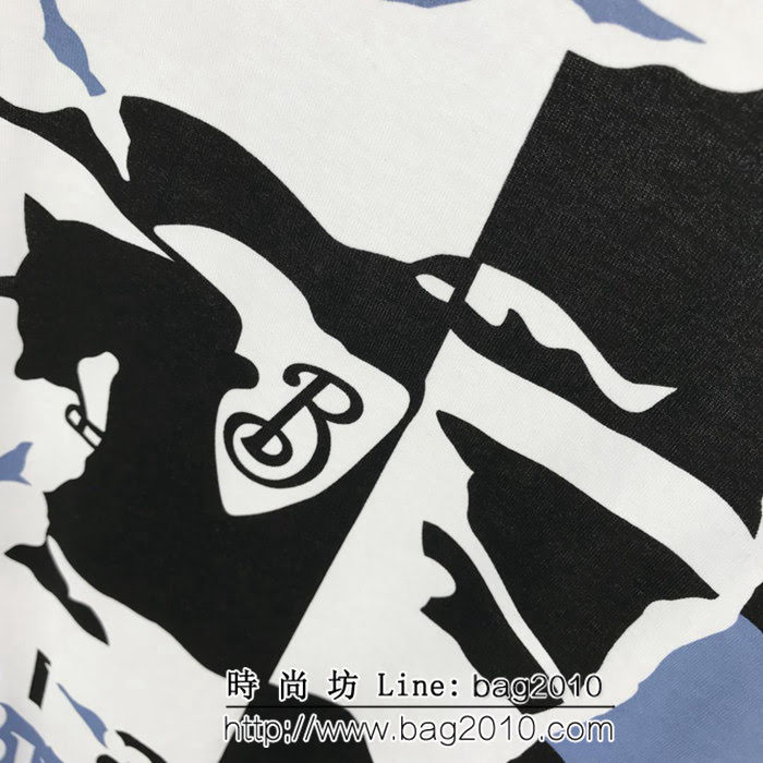 BURBERRY巴寶莉 官網同步 19早春新款 騎士拼色印花短袖 高版本男女同款 ydi2155